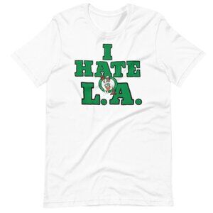 ''I Hate L.A'' Boston Basketball Graphic Tee - Premium Cotton Unisex T-shirt